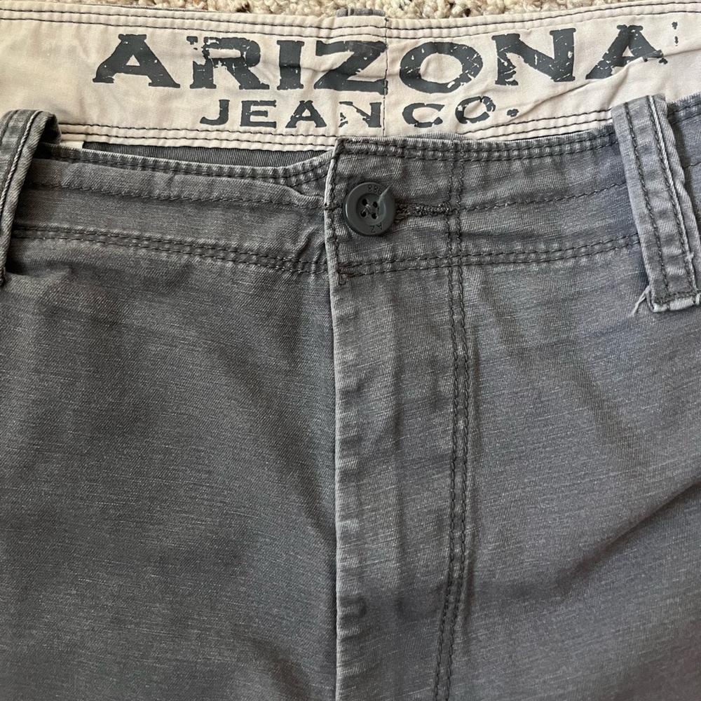 Arizona Jean Co Men’s Big & Tall Cargo Pants | Waist 48 | Grey | 100% Cotton - Picture 3 of 7